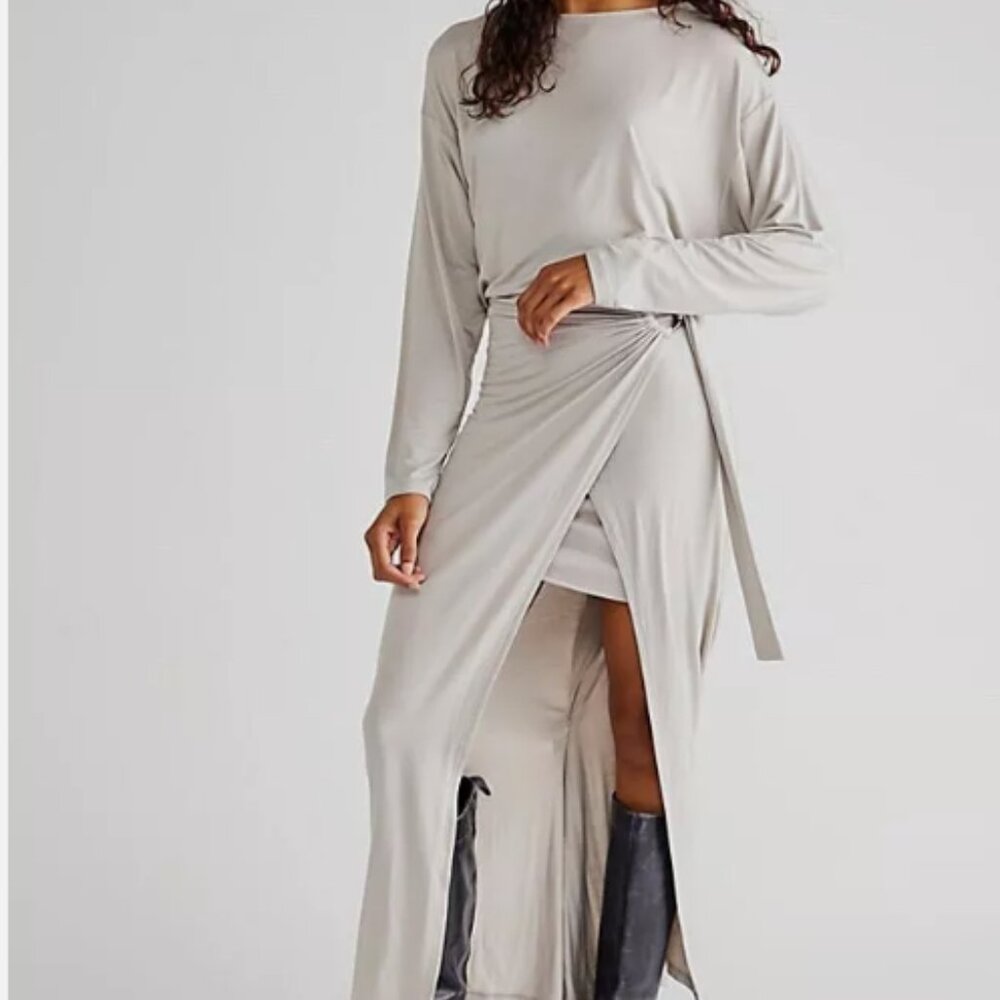 Free People Alyssa Wrap Long Sleeve Dress